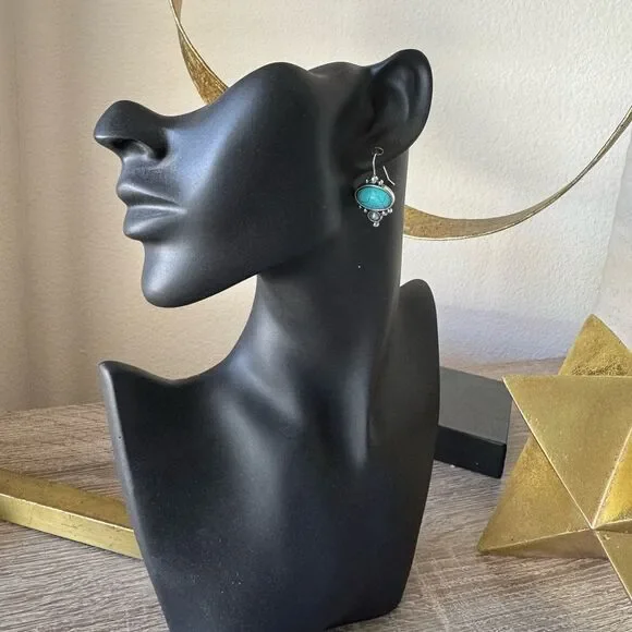 Dazzling blue stone Drop Earrings A1266 - Picture 6 of 6